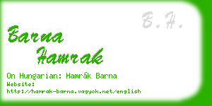 barna hamrak business card